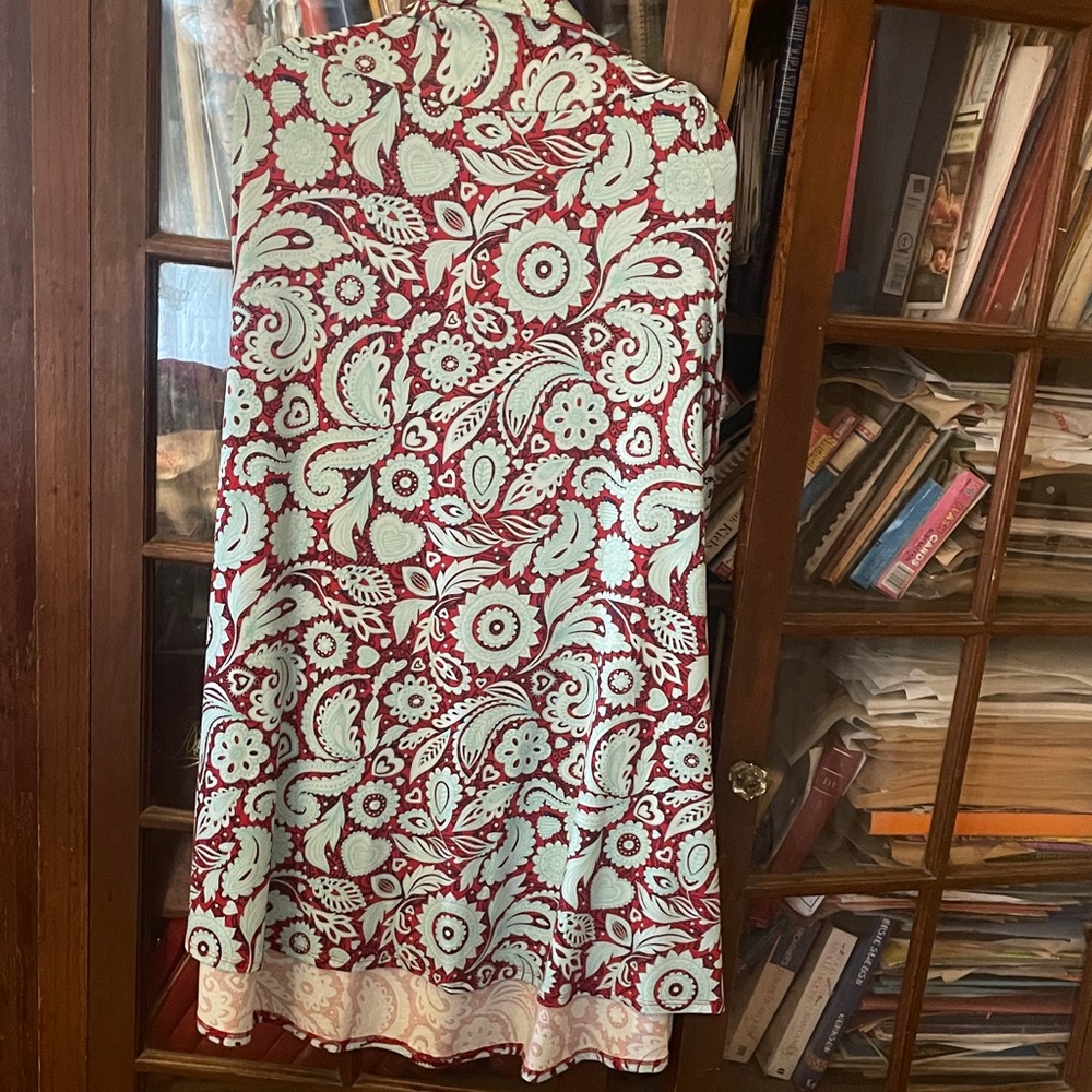 LuLaRoe Red Asymmetrical Midi Skirt Cocktail - Picture 1 of 1